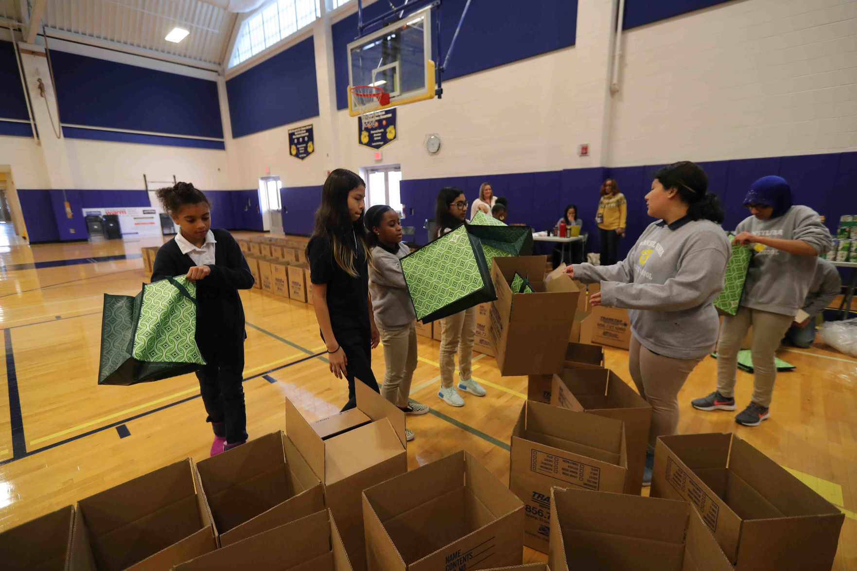 Pennsylvania Avenue School held a Thanksgiving Turkey Basket donation event for school families